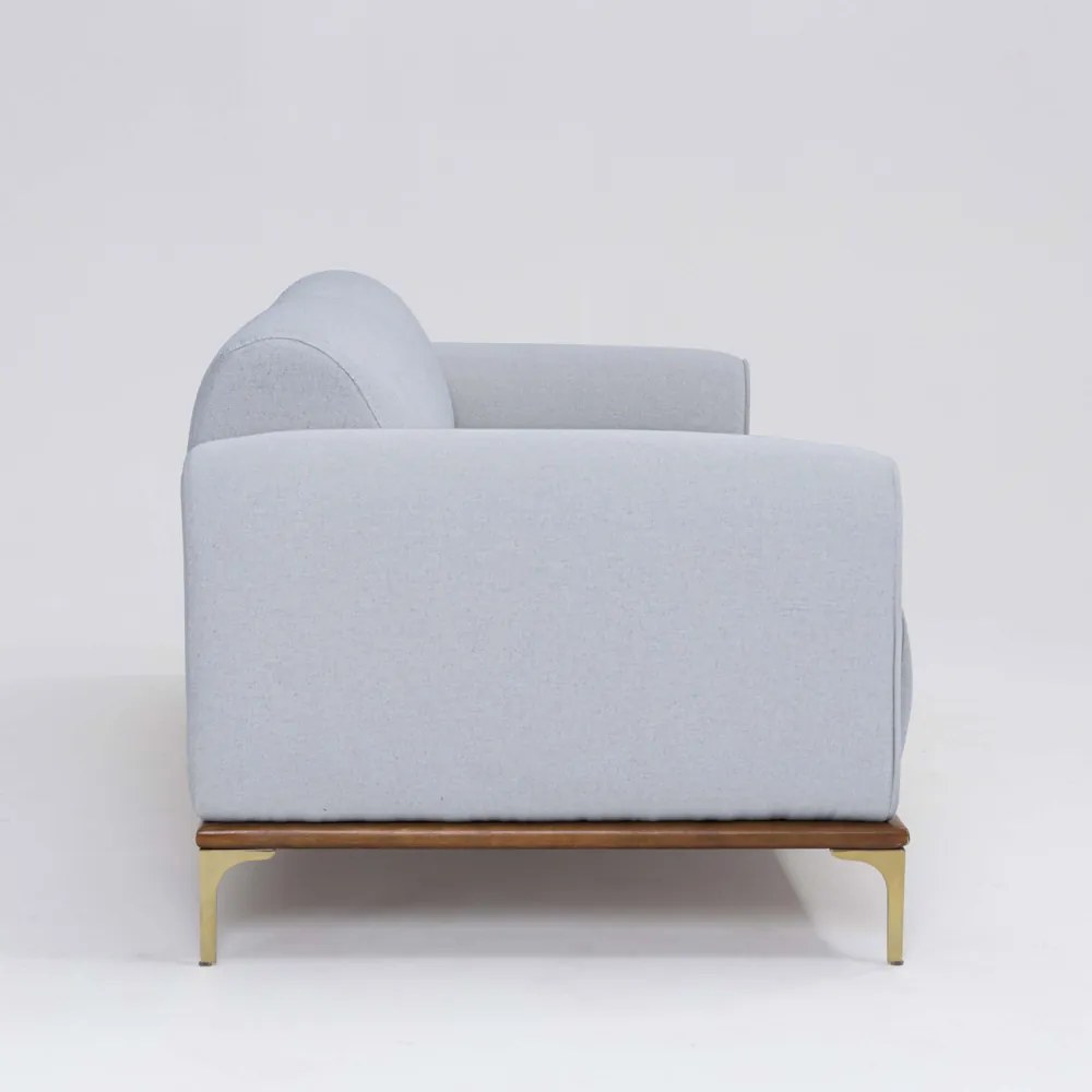 Sofá 3 Lugares Tóquio D07 230cm Lona Cinza Claro - D'Rossi