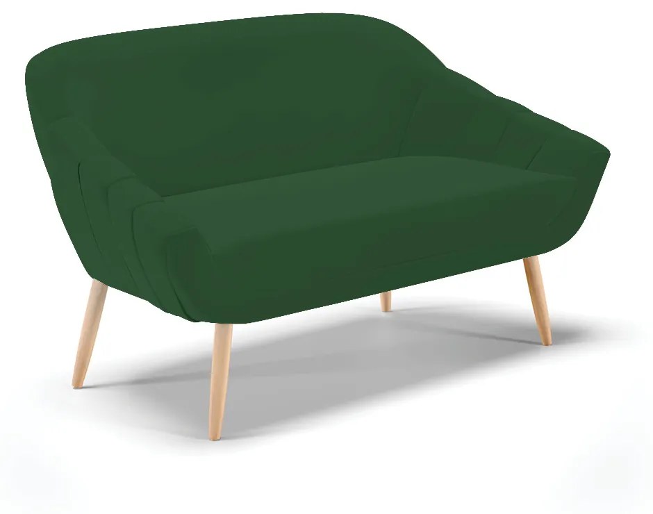 Namoradeira 02 Lugares Giovana Veludo Pés Palito Natural - D'Rossi - Verde