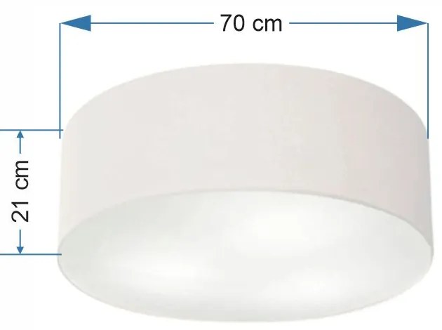 Plafon Cilíndrico Md-3019 Cúpula em Tecido 80x15cm Branco - Bivolt
