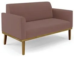 Sofá Namoradeira e 2 Poltronas Base Madeira Castanho Maressa Veludo Ro