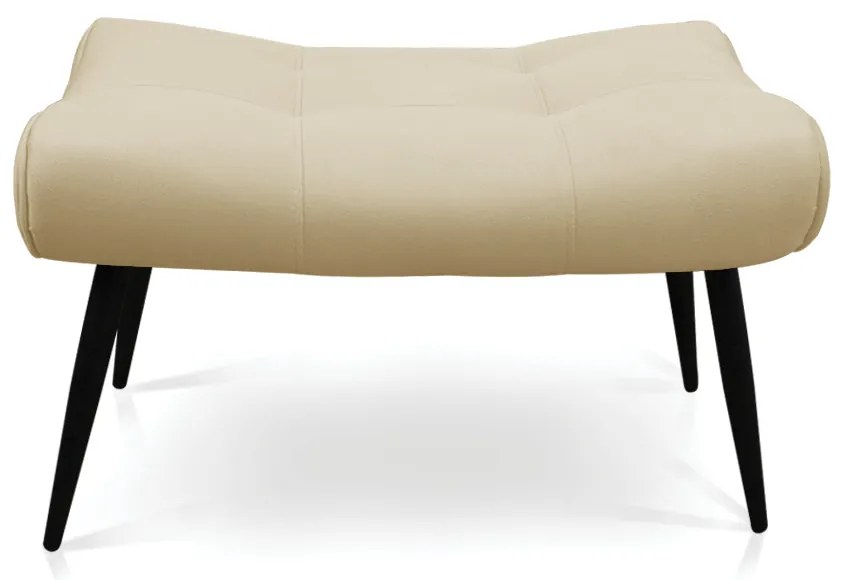 Kit 01 Poltrona e 01 Puff Sher Suede Pés Palito de Ferro D03 - D'Rossi - Bege