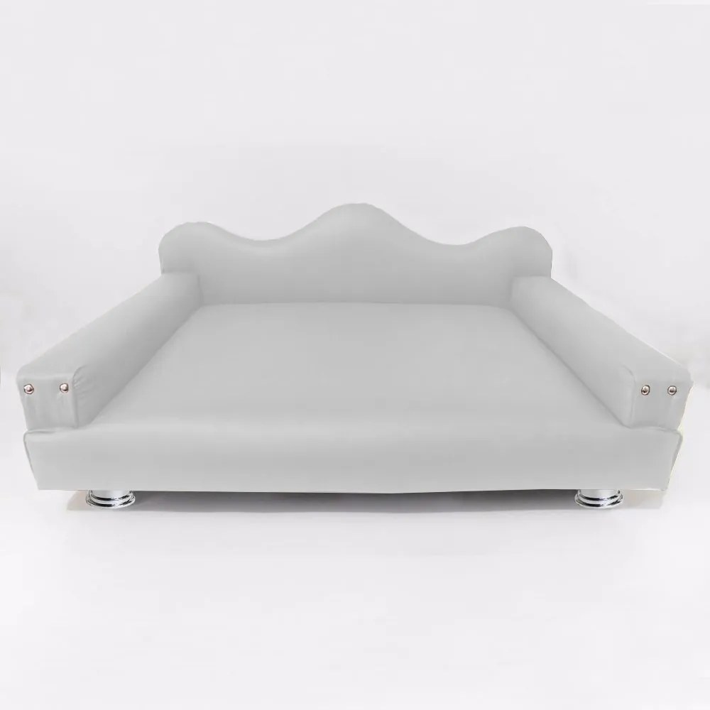 Cama Sofá Pet Meg Para Cães E Gatos Elegante e confortável Courino Branco