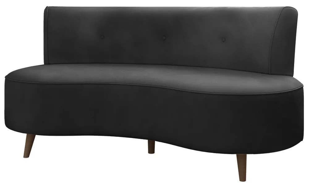 Sofá Living 2 Lugares 135cm Aang Pés Palito Veludo Grafite G33 - Gran Belo
