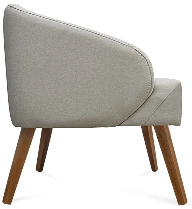 Poltrona Decorativa Lara Pés de Madeira Linho Bege - Sheep Estofados - Bege
