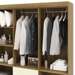 Guarda Roupa Solteiro 154cm Com 6 Portas Mayra Nature/Champanhe V02 -