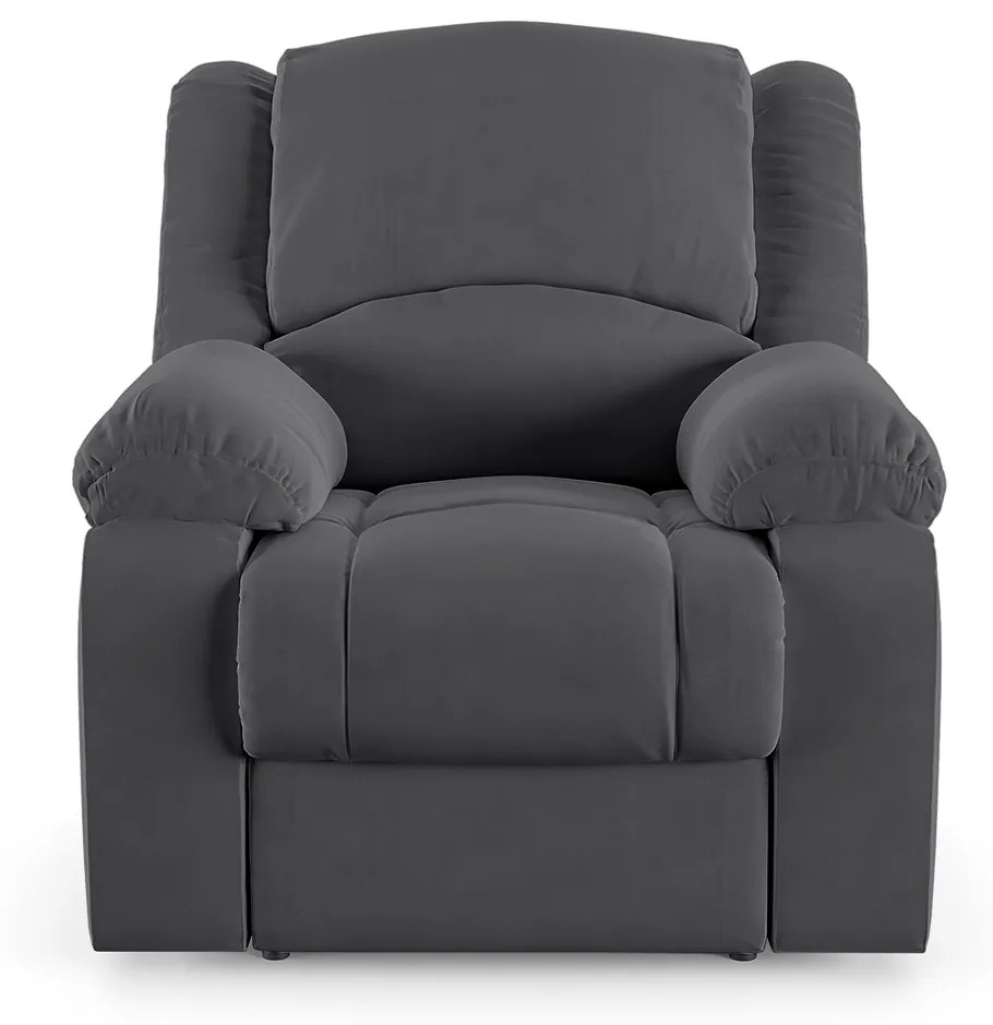 Poltrona do Papai Reclinável Sala de Cinema Madrid Power Touch Massagem USB Veludo Cinza Grafite G23