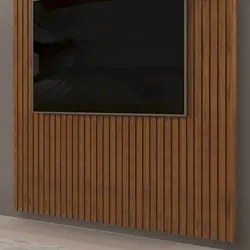 Painel para TV 75 Polegadas Ripado 250x240cm Pratisk D04 Freijó - Mpoz