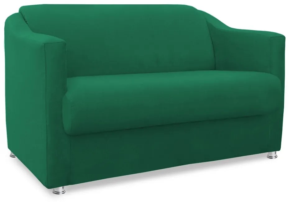 Namoradeira Cecilia 2 Lugares Suede Verde Bandeira 1,20 m Decorativa Sala Recepção
