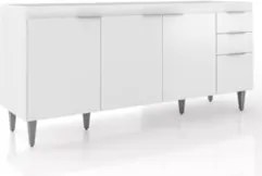 Balcão Para Pia 180cm Sem Tampo Pérola Z34 Branco           - Mpozenat
