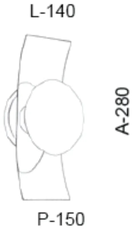Arandela Rebatedora Vidro Disco 15X14X28Cm 1 X G9 Metal E Vidro |Old A... (PRETO / CROMADO)