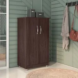 Armário Multiuso Organizador Rosana 2 Portas Castanho - AJL Móveis