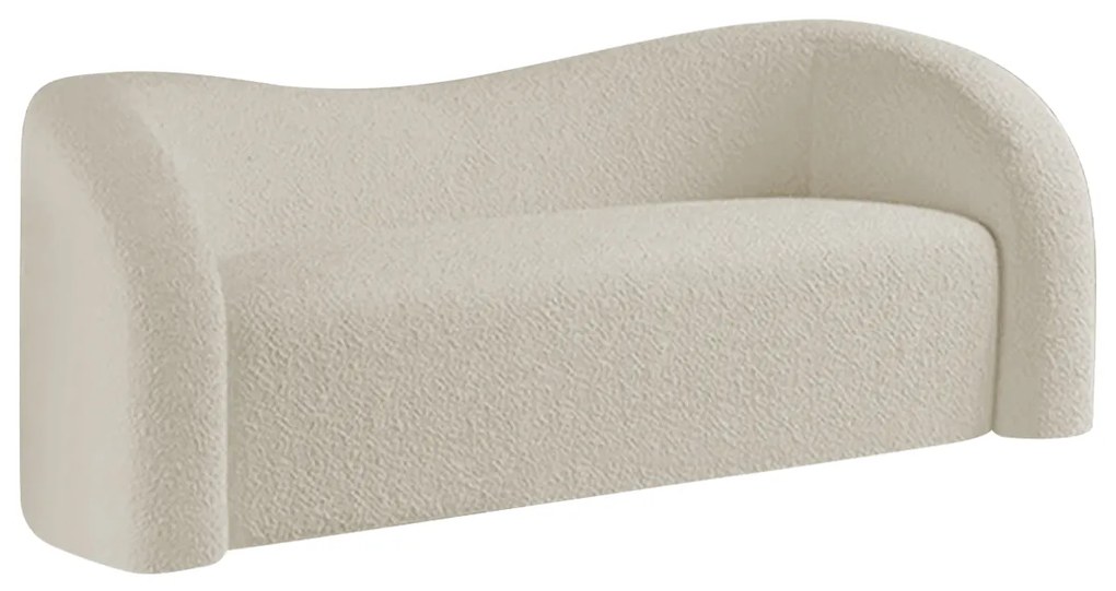 Sofá Curvo 3 Lugares Orgânico Sala Recepção Escritório Coréia 180cm Bouclé