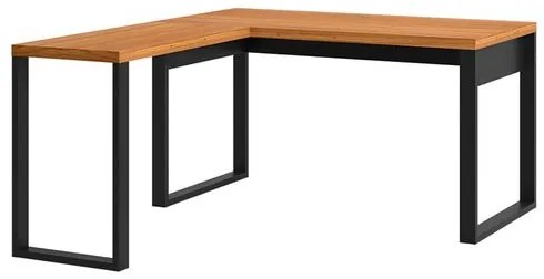 Escrivaninha Cleveland em L Freijó Preto Fosco 135cm - 62326 Sun House