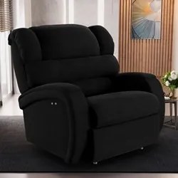 Poltrona do Papai Reclinável Kalie Power Touch FH9 Veludo Preto - Mpoz