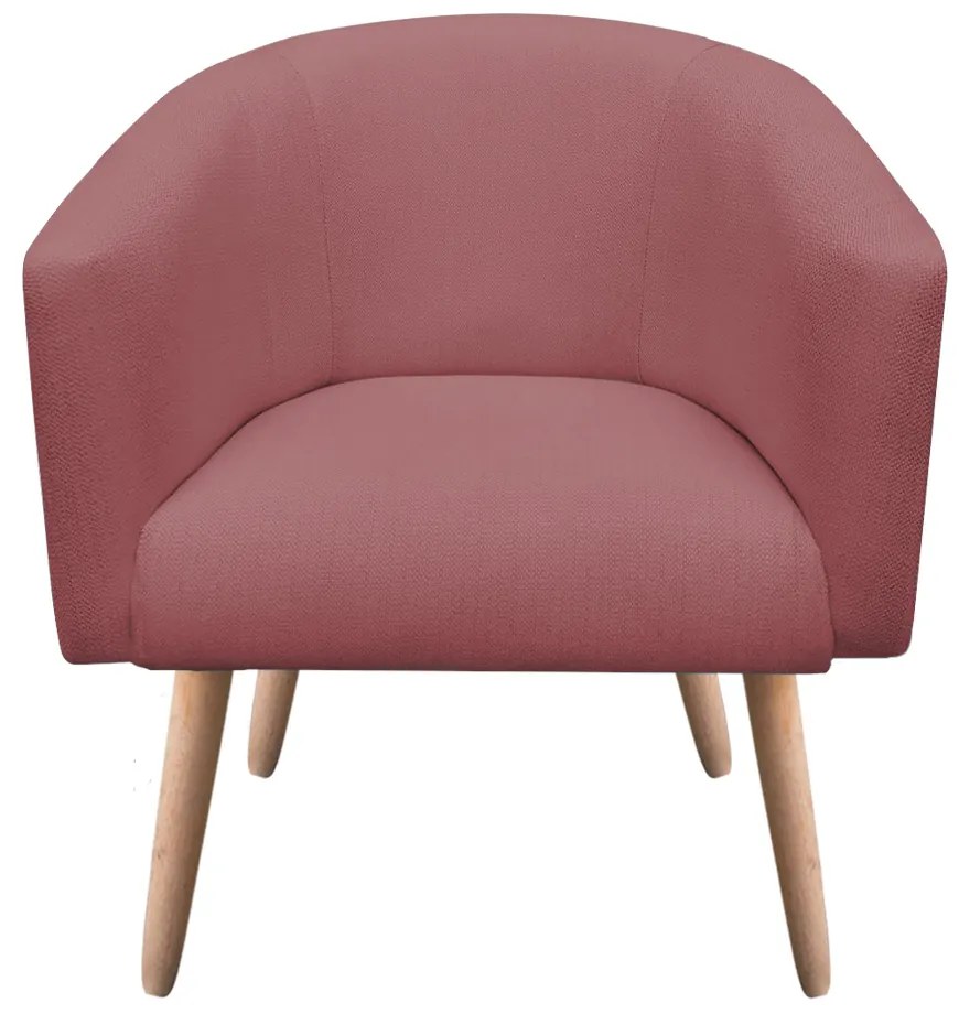 Poltrona Sala Kit 02 Stella Pé Palito Natural Linho Whisky Rose A106 D03 - D'Rossi