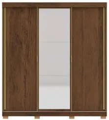 Guarda Roupa Casal 200cm Com Espelho Porto Flex Imbuia/Fendi - Vila Ri