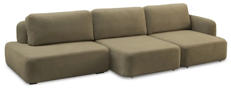 Sofá Decorativo Santiago 4 Lugares 282cm Sala de Estar Retrátil Modulado Bouclê Castor G89 - Gran Belo