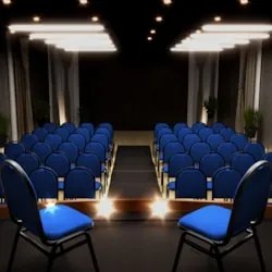 Kit 4 Cadeiras Hoteleiras Auditório Empilhável Linho Z33 Azul - Mpozen