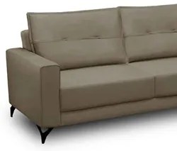 Sofá 4 Lugares com Chaise Direito 285cm Soreh F05 Veludo Castor - Mpoz