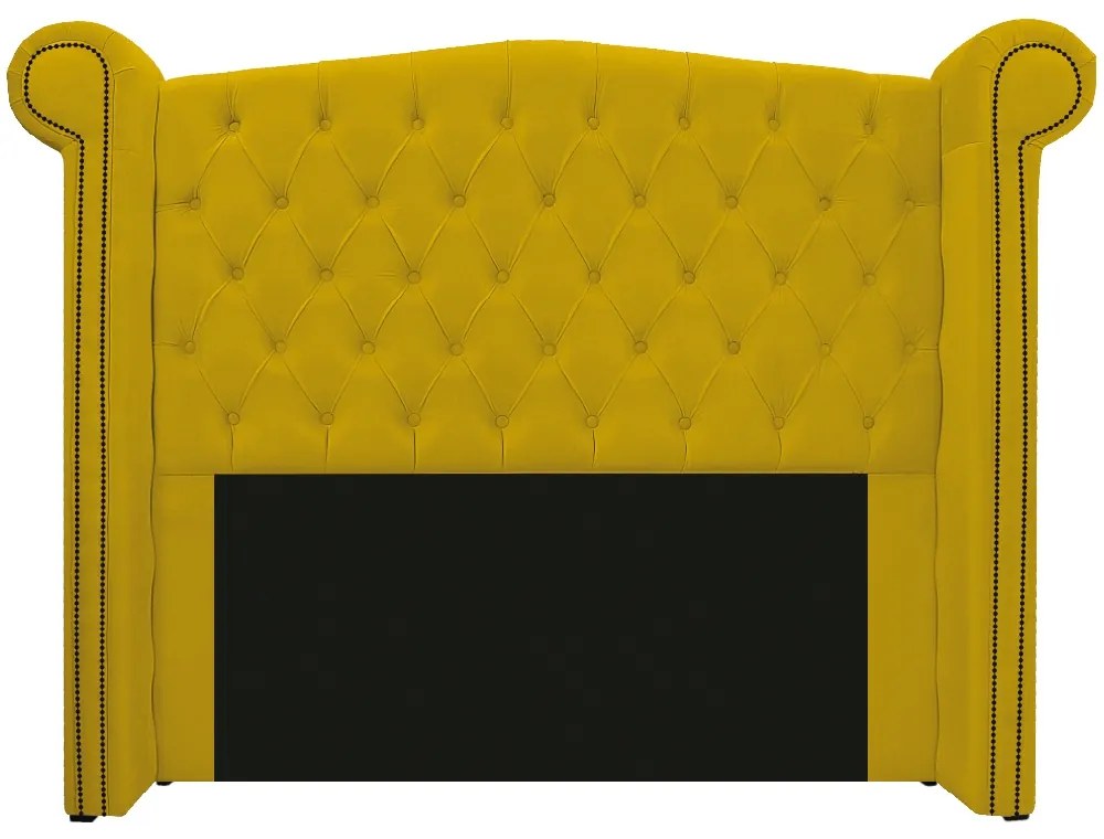 Kit Cabeceira e Calçadeira Veneza 195 cm King Size Suede Amarelo - ADJ Decor