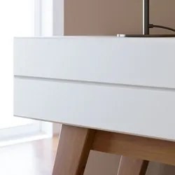 Cristaleira Com Portas de Vidro e Aparador Rebeca C05 Off White/Freijó