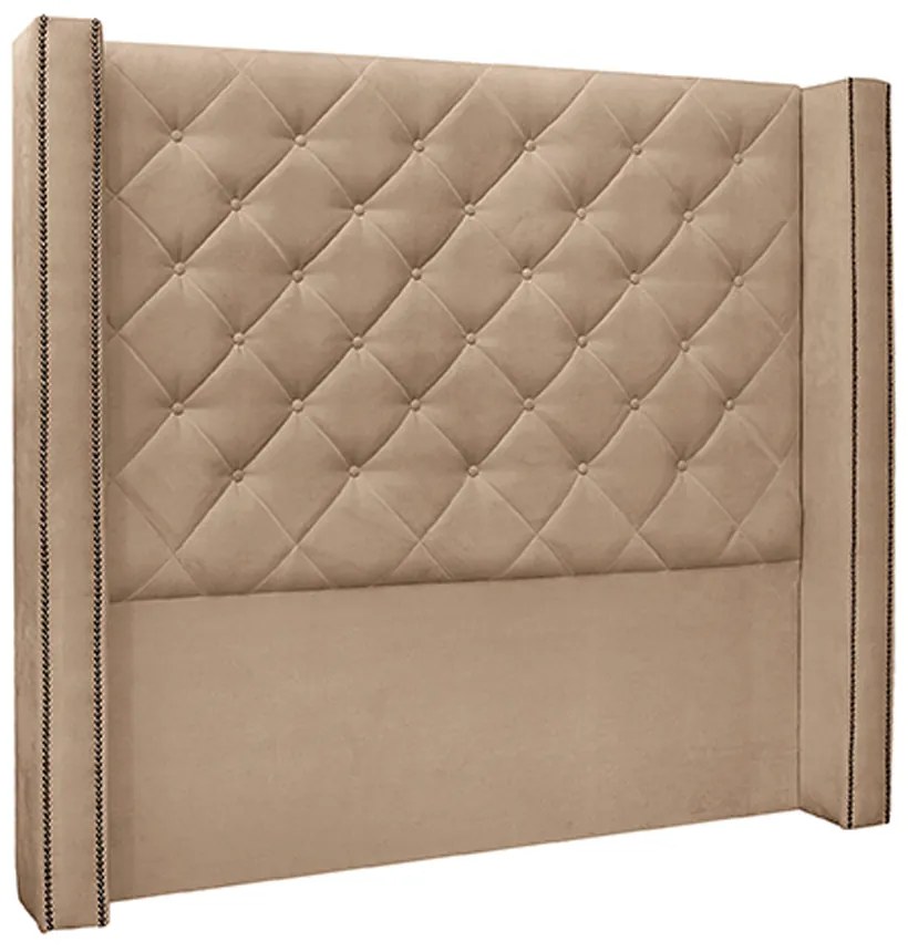 Cabeceira Decorativa Queen Size 1,84M Loewe Suede Bege G63 - Gran Belo