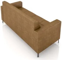 Sofá 2 Lugares 180cm Pés Metálicos Sallin Sintético Camel Z08 - Mpozen