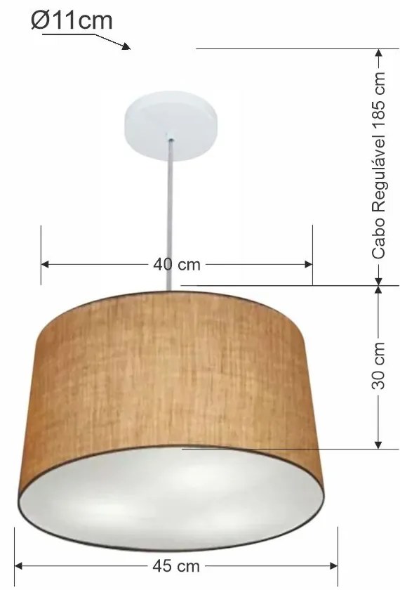 Pendente Cone Palha MJ-4156 Para Mesa de Jantar e Estar