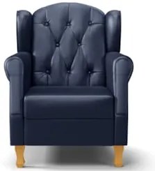 Kit 02 Poltronas de Amamentação Pés Madeira Lucy Z39 Sintético Azul Ma