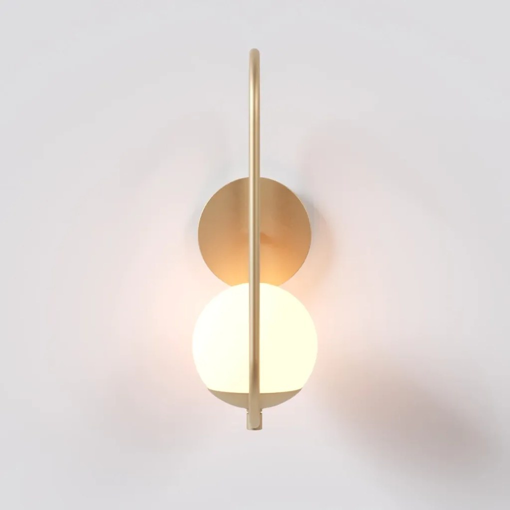 Arandela Elo 12X16X35Cm Aluminio E Globo 01Xg9 - Qimporta Ar2302 (CHAMPANHE / DOURADO BRILHO)