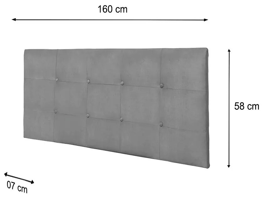 Painel Luna Para Cama Box Queen 160 cm Suede Cinza - D'Rossi