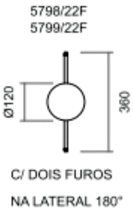 Arandela Galáxia 1Xpci Led 5W 110V Ø12X5Cm (C/ Dois Furos Na Lateral 1... (MR-T - Marrom Texturizado)