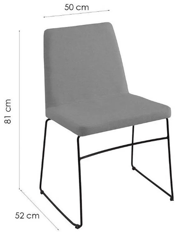 Cadeira Estofada de Jantar Paris Decoração Linho Cinza