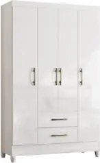 Guarda Roupa Solteiro 111cm 4 Portas Évora Z17 Branco - Mpozenato