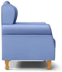 Poltrona de Amamentação com Pés de Madeira Lucy Z39 Sintético Azul - M