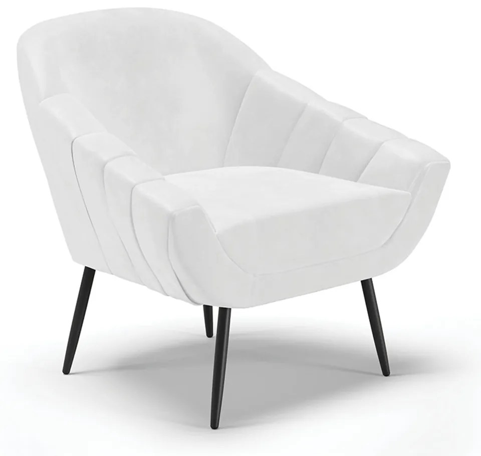 Poltrona Giovana Corano Pés Palito de Ferro D01 - D?Rossi - Branco