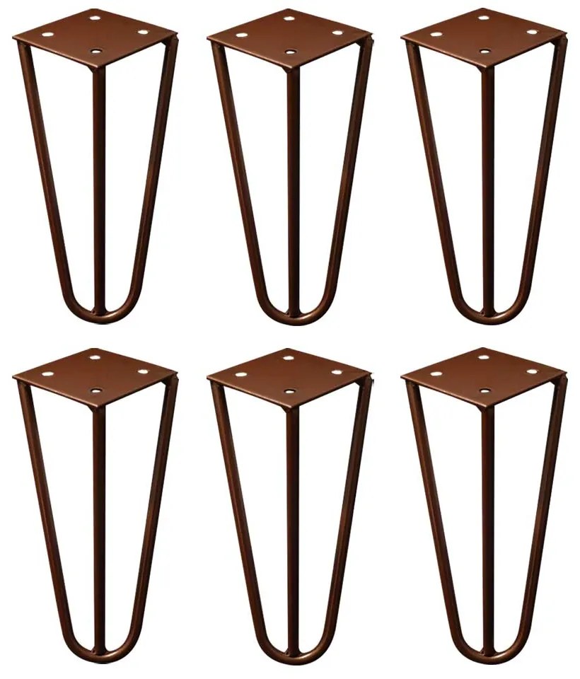 Kit 6 Pés de Metal 15 CM Hairpin Legs Mesas de Centro Puffs Bronze G41