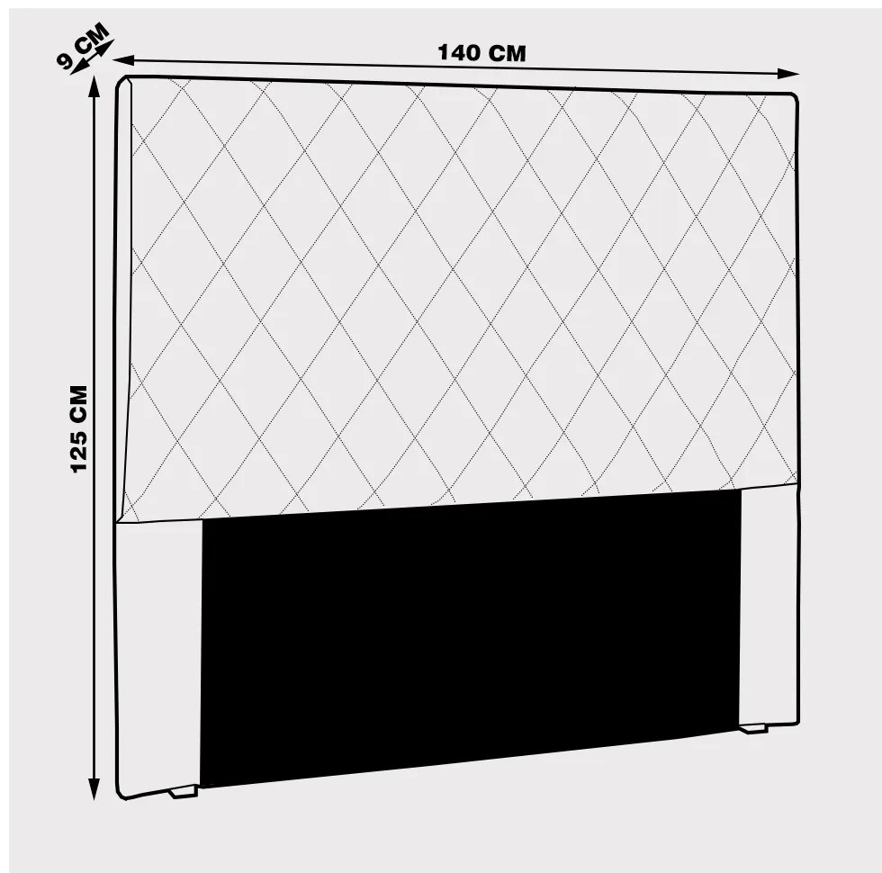 Cabeceira Decorativa 1,40M Baelon Veludo Uva G63 - Gran Belo