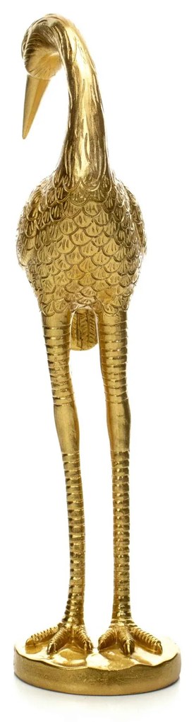 Escultura Pássaro Em Poliresina Dourado 40x14 Cm - D'Rossi
