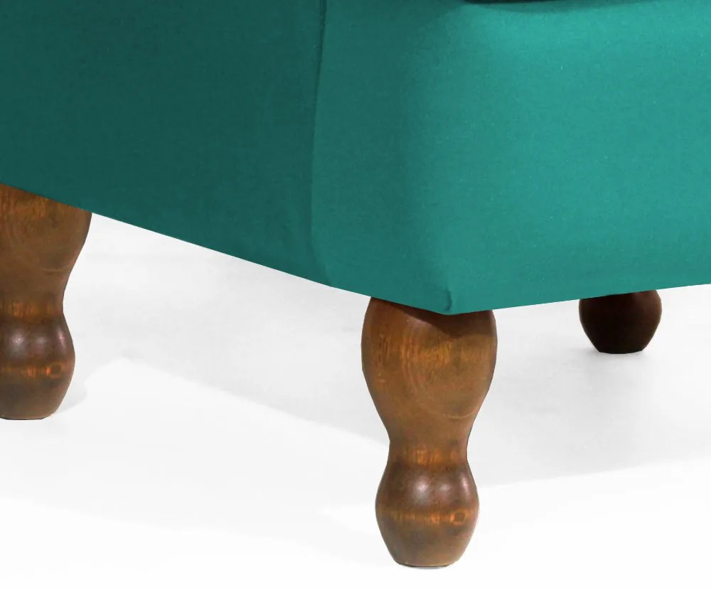 Poltrona da Vovó Lucy Decorativa Luxo Suede Azul Tiffany