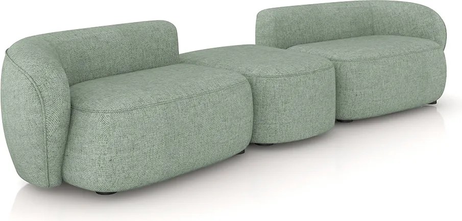Sofá Versátil Sala de Estar Egito 302cm Modulado Linho Verde Manchado G52 - Gran Belo