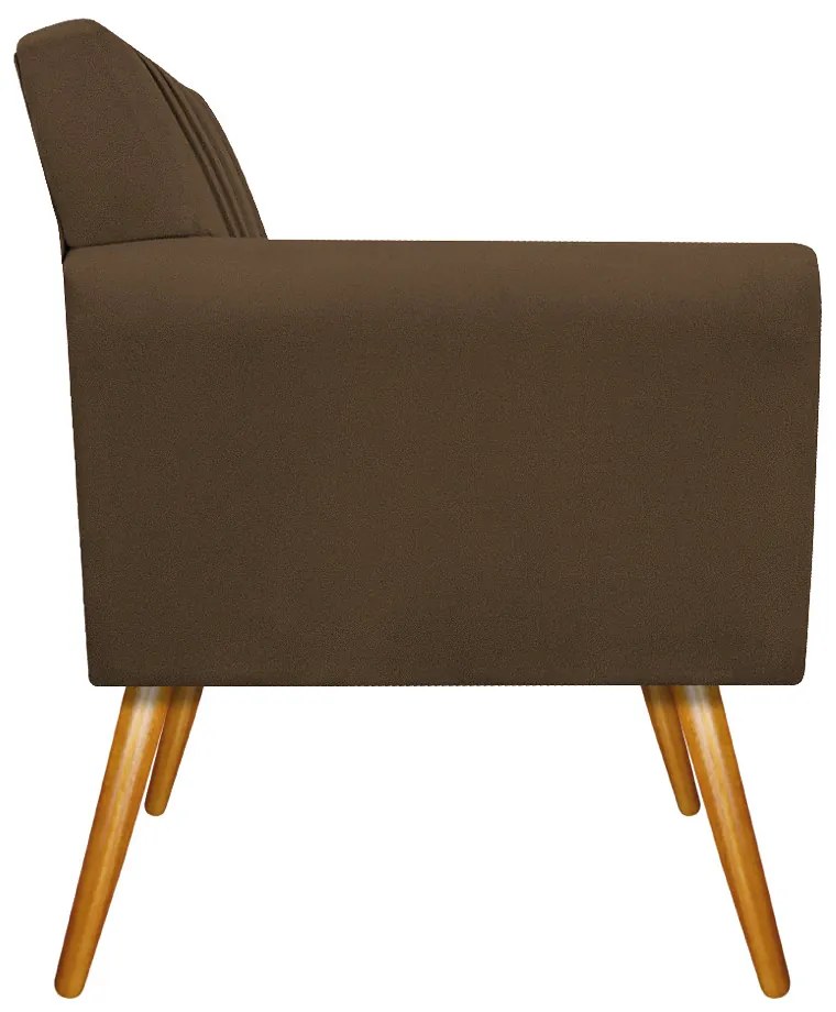 kit 02 Poltronas Laura Palito Mel Suede Marrom - ADJ Decor