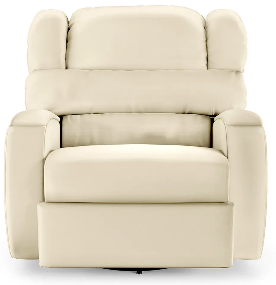 Poltrona do Papai Sala de Cinema Reclinável Kylie Glider Manual Giratória Massagem USB PU Bege G23
