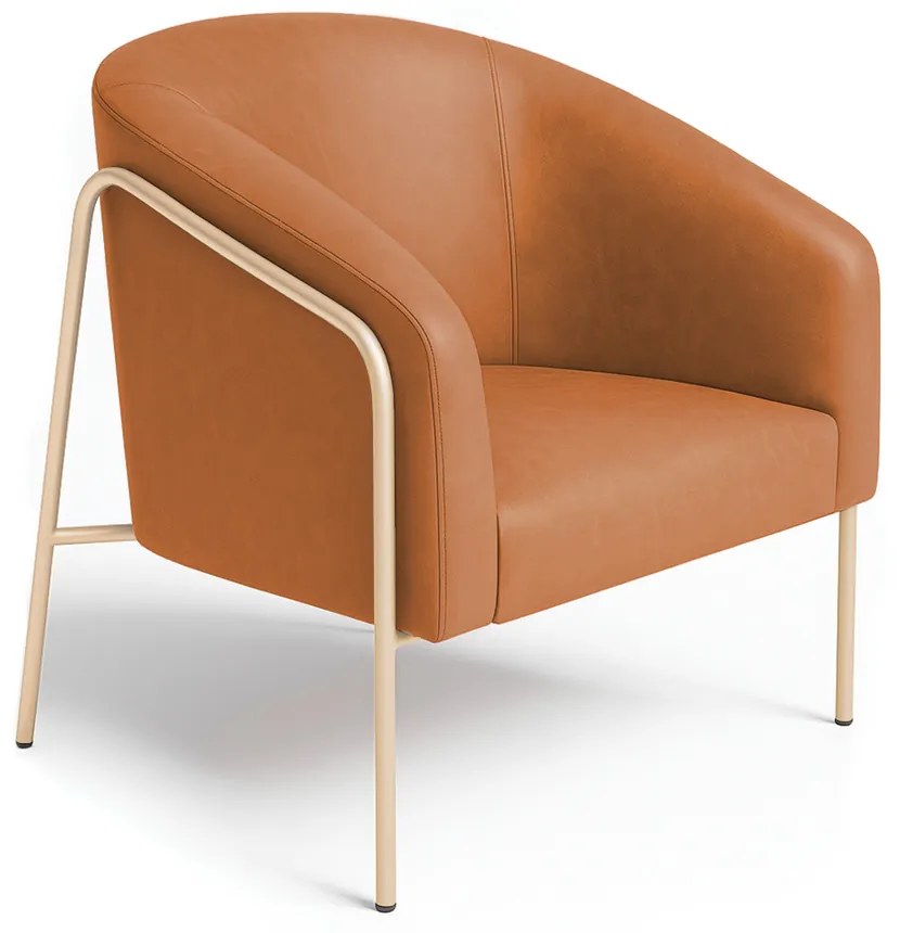 Poltrona Sala Industrial Alta Champanhe Stella Sintético PU D03 - D'Rossi - Whisky