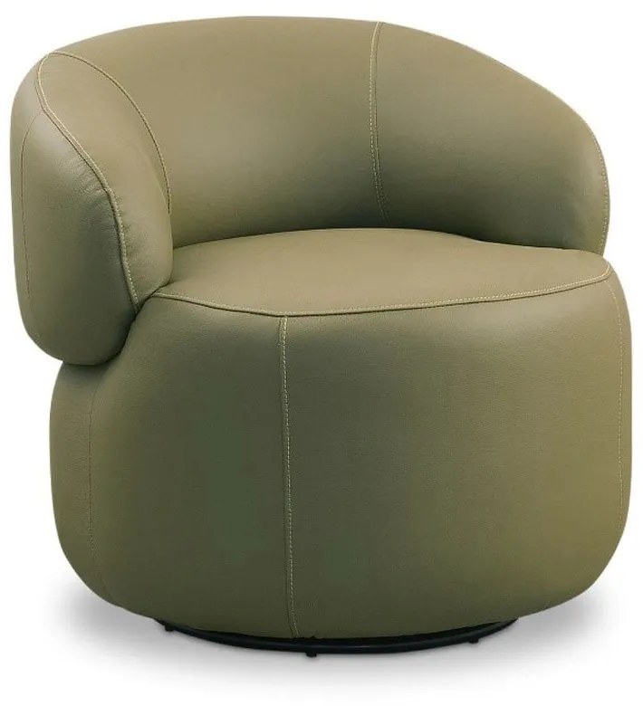 Poltrona Giratória Callen Couro Natural Estrutura Madeira de Lei Eucalipto Design Artesanal
