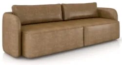 Sofá 3 Lugares 240cm Sala de Estar Karib Sintético Camel Z08 - Mpozena