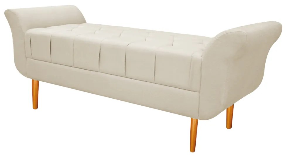 Recamier Estofado Ari 160 cm Queen Size Corano Bege - ADJ Decor