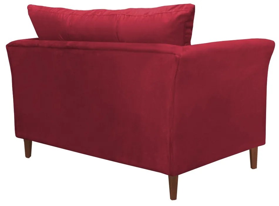 Namoradeira Ibis Decorativa 2 Lugares 1,35 m Recepção Quarto Sala Suede Vermelho