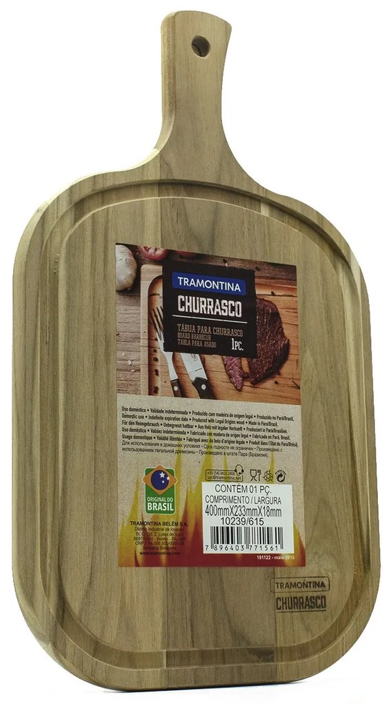 T&aacute;bua Madeira 40cm Churrasco Alimentos Tramontina Gourmet Com Al&ccedil;a