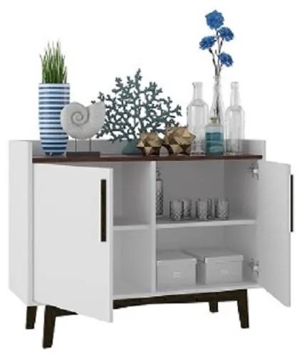 Armário Buffet Balcão Bpi 101 - Branco Castanho Pinus